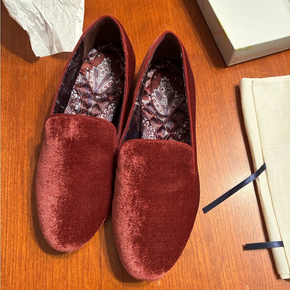 Birdies Starling Velvet Burgundy Loafers